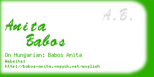 anita babos business card